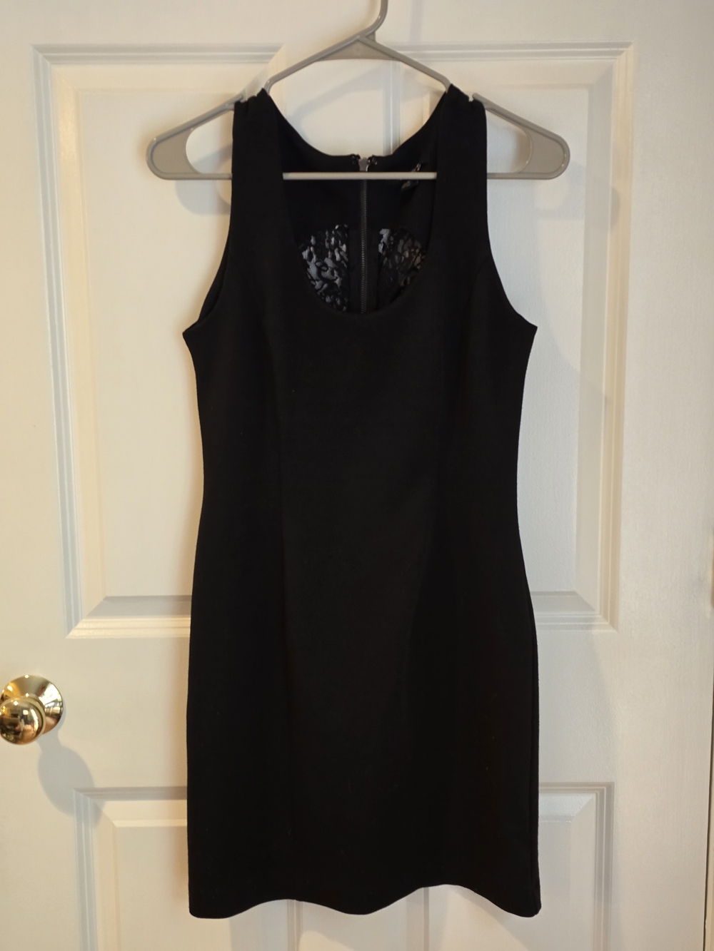 Divided Black Sleeveless Scoop Neck Mini Dress